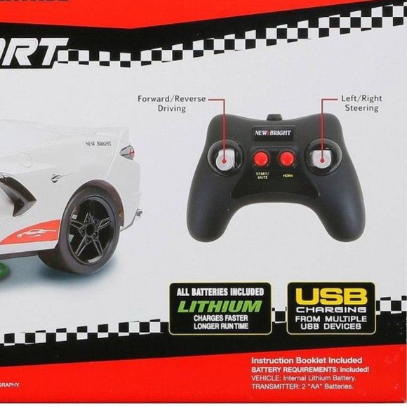 Corvette Stingrays Sports Car 22" FF Usb Showcase 1:8 Scale R/C C-8 White 🆕NWT! - Picture 8 of 11
